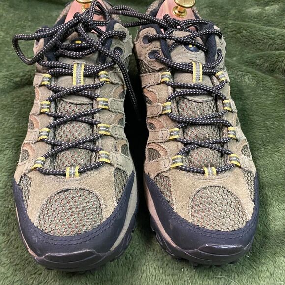 Merrell Mens Performance Hiking Shoes US 7 Olive Suede & Mesh Vibram Sole - Picture 7 of 7